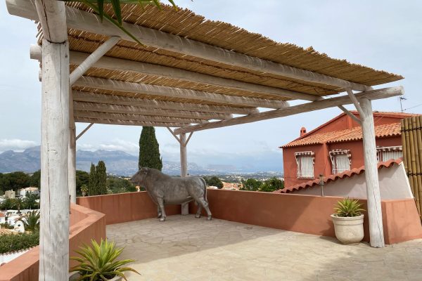 Douglas Wood Pergola + Straw Roof