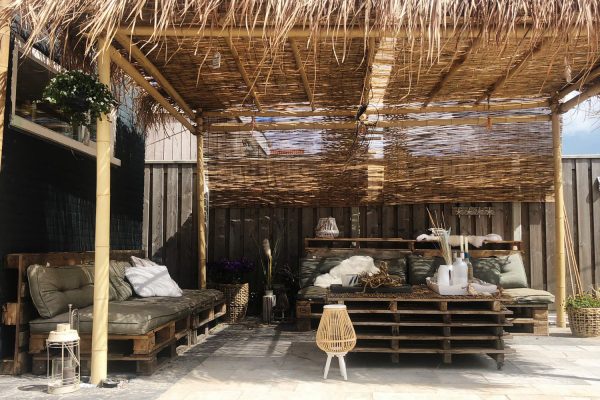 Bamboo Pergola + Bamboo / Straw Roof
